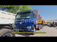 HOWO BARU 6X4 Truk Tipper Chassis 400HP 10 Roda Chassis Truk Dump Biru