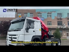 Harga Pabrik Sinotruk HOWO 6x4 Traktor Truk Dengan 10ton Folding Crane