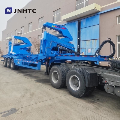 New China Official Truck Container Side Lifter Lowbed Semi-Trailer Dengan Crane Kualitas Tinggi