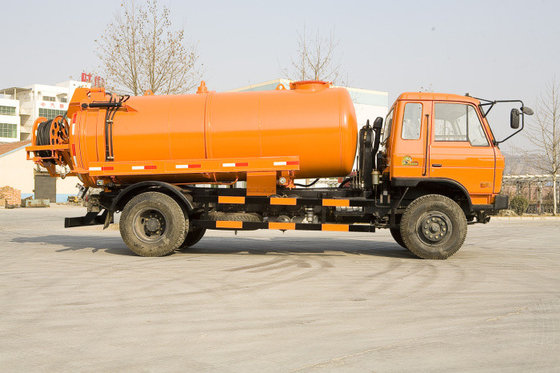 266 Hp Sewage Hisap Truk 6 Roda Pembuangan Limbah Truk Orange Tank Tubuh 3-30m³