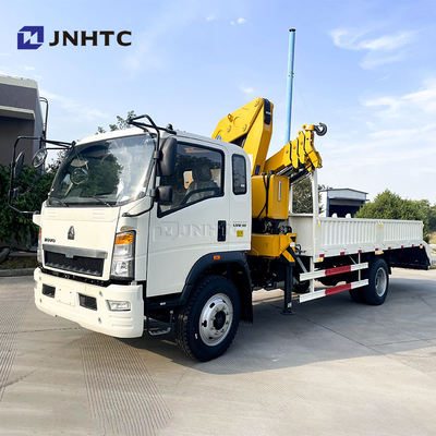 Truk baru atau bekas Crane dipasang HOWO Kargo Crane Tarik dengan Tangga 10 Ton Telescopic Extend Boom Truck