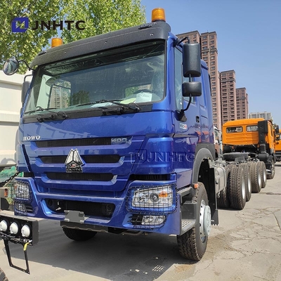 HOWO BARU 6X4 Truk Tipper Chassis 400HP 10 Roda Chassis Truk Dump Biru