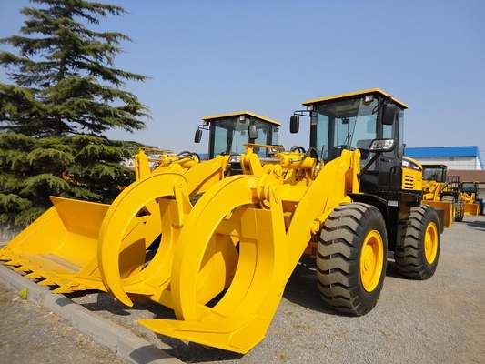 ISO 9000 Bersertifikat Heavy Equipment Dump Truck 5 Ton Wheel Loader Dengan Wood Grab