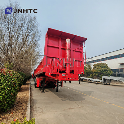 China Merek 3 Axle Truk Hidraulik Gandum Trailer Dumping Rear End Dump Tipper Semi Truk Trailer untuk Truk