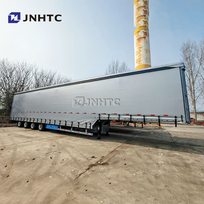 4 poros 40FT Side Curtain Trailer dengan 60ton untuk minuman dan kargo Side Curtain Trailer dengan Tarpaulin