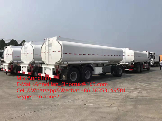 3 As 12 Roda Warna Putih Tugas Berat Trailer Semi Trailer Tangki Minyak 45000L