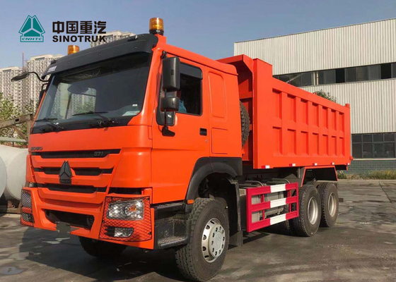 20CBM 13R22.5 Ban Tubeless Sinotruk Howo 6x4 Dump Truck Untuk Ghana Di Orange