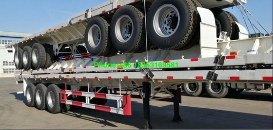 3 Gandar Trailer Semi Tugas Berat 40ft Trailer Flatbed Untuk Beban Kontainer
