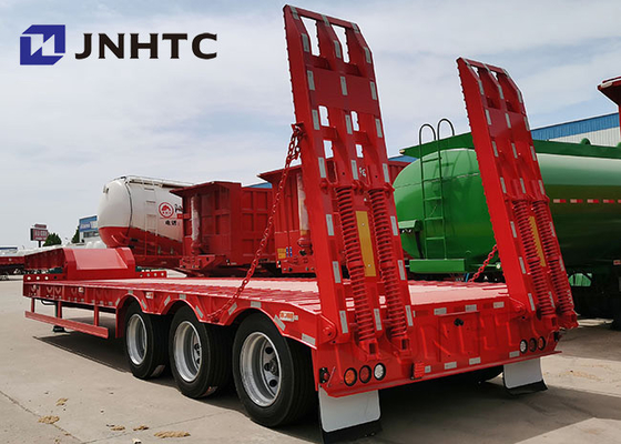 3 Gandar Gooseneck Tempat Tidur Rendah Semi Trailer Dapat Disesuaikan