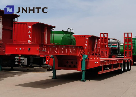 3 Gandar Gooseneck Tempat Tidur Rendah Semi Trailer Dapat Disesuaikan