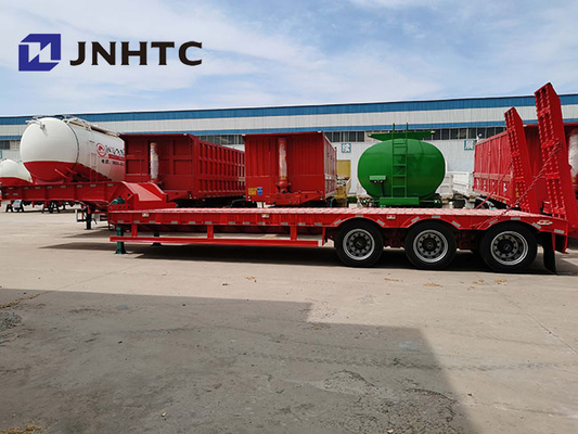 3 Gandar Gooseneck Tempat Tidur Rendah Semi Trailer Dapat Disesuaikan