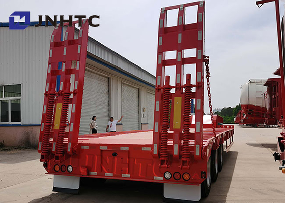 3 Gandar Gooseneck Tempat Tidur Rendah Semi Trailer Dapat Disesuaikan