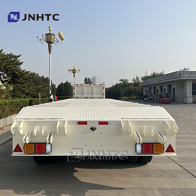 2 Axle Steel Low Bed Full Trailer Untuk 40 &quot;Kontainer Pilihan Kualitas Tinggi