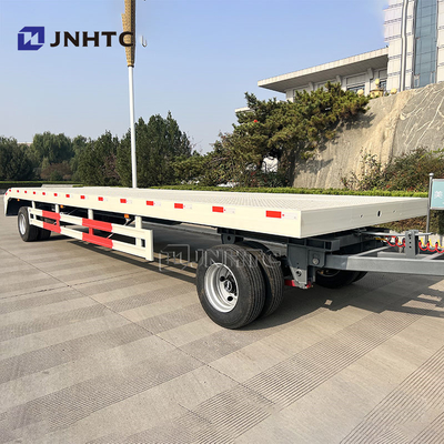 2 Axle Steel Low Bed Full Trailer Untuk 40 &quot;Kontainer Pilihan Kualitas Tinggi