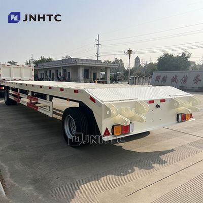 2 Axle Steel Low Bed Full Trailer Untuk 40 &quot;Kontainer Pilihan Kualitas Tinggi