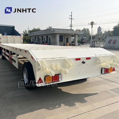 2 Axle Steel Low Bed Full Trailer Untuk 40 &quot;Kontainer Pilihan Kualitas Tinggi