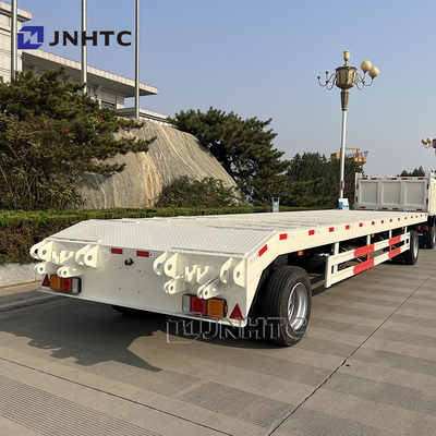 2 Axle Steel Low Bed Full Trailer Untuk 40 &quot;Kontainer Pilihan Kualitas Tinggi