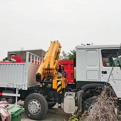 Sinotruk baru Howo pagar truk kargo 10 ton lipat crane 12 roda 400hp Dijual