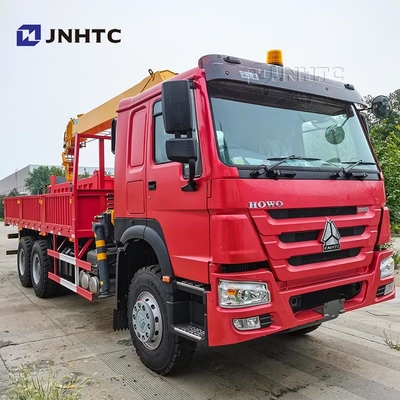 HOWO Truk Crane 6X4 10 Roda 340hp 10 Ton Truk Kargo Dengan Crane