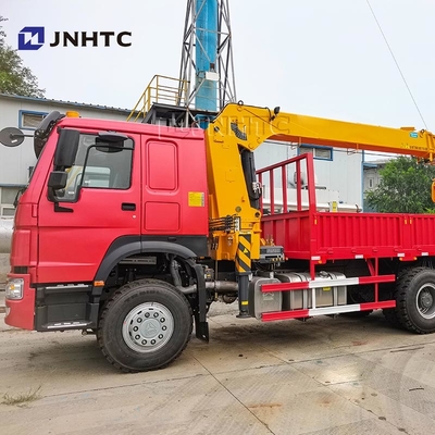 HOWO Truk Crane 6X4 10 Roda 340hp 10 Ton Truk Kargo Dengan Crane