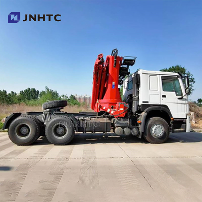 Harga Pabrik Sinotruk HOWO 6x4 Traktor Truk Dengan 10ton Folding Crane