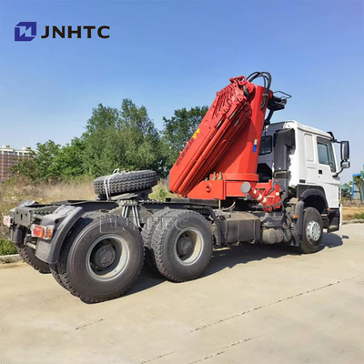 Harga Pabrik Sinotruk HOWO 6x4 Traktor Truk Dengan 10ton Folding Crane