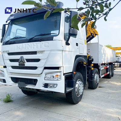 Sinotruk Howo Crane Truck 8X4 10 Ton Kargo Dengan Crane Lipat 16 Roda 400hp Dijual