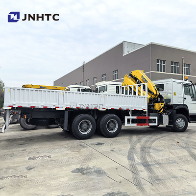 Sinotruk HOWO 6x4 400HP Truk Kargo Dengan 10ton Boom Crane Truk China Factory