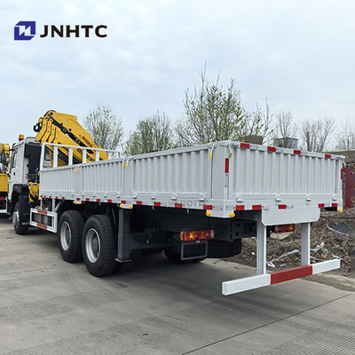 Sinotruk HOWO 6x4 400HP Truk Kargo Dengan 10ton Boom Crane Truk China Factory