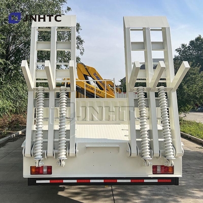 HOWO Kargo Kargo Truk Truk Crane dipasang 290HP 5Ton Railboard Flat Plate Kargo Truk