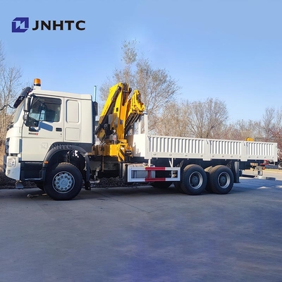 HOWO Truk Crane 6x4 400HP Truk Kargo Dengan Truk Crane Boom 10ton