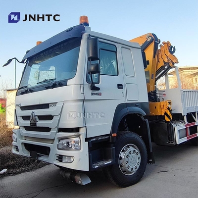 HOWO Truk Crane 6x4 400HP Truk Kargo Dengan Truk Crane Boom 10ton