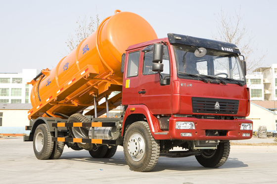 Sinotruk Howo7 16CBM Pompa Vakum Septic Tank Cleaning Truck Mengumpulkan Limbah Lumpur