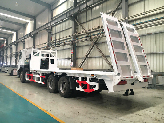 10 Ban Sinotruk Howo7 Truk Kargo Berat 30-40T Flatbed Dengan Tangga 6x4 Euro2 371hp