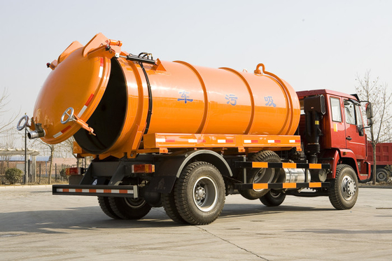 Sinotruk Howo7 16CBM Pompa Vakum Septic Tank Cleaning Truck Mengumpulkan Limbah Lumpur