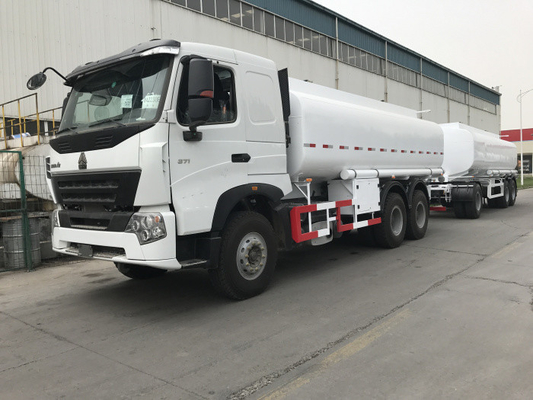 371 Truk Tangki Bahan Bakar Tenaga Kuda 10 Roda Struktur Baja Truk Pengiriman Minyak