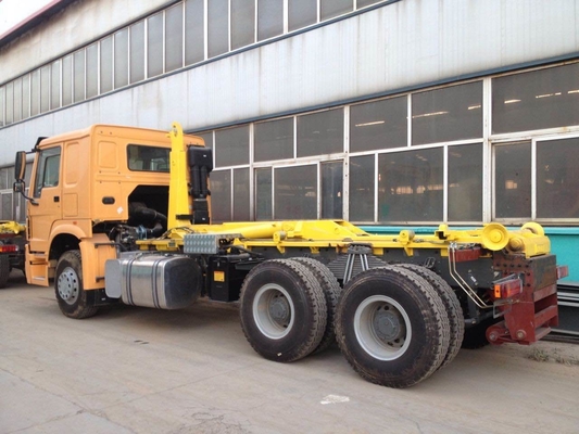 Sinotruk Howo Hook Lift Sampah Pengumpul Truk 25 Ton 6x4 Tidak Ada Polusi Sekunder