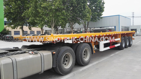 12 WHEELS FLATBED SEMI TRAILER UNTUK BEBAN 1X40 ATAU 2X20 WADAH 28 T DUKUNGAN KAKI
