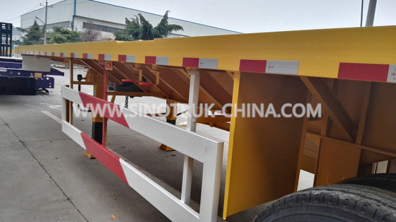12 WHEELS FLATBED SEMI TRAILER UNTUK BEBAN 1X40 ATAU 2X20 WADAH 28 T DUKUNGAN KAKI