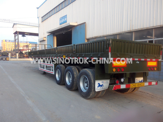 Dropside Trailer Semi Tugas Berat Ringan Dengan Penutup Tahan Air Dan Atap Slider
