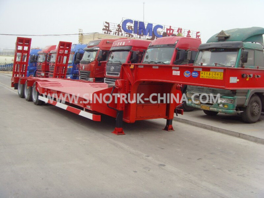 3 As 80 Ton 17m Trailer Hidrolik Flatbed 12 Roda Memuat Konstruksi