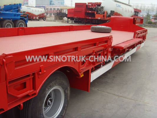3 As 80 Ton 17m Trailer Hidrolik Flatbed 12 Roda Memuat Konstruksi
