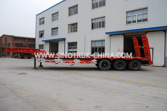 3 As 80 Ton 17m Trailer Hidrolik Flatbed 12 Roda Memuat Konstruksi