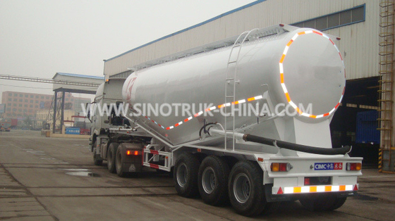 30TONS 3 As Trailer Massal Bubuk Tanker Trailer WEICHAI mesin kompresor udara BOHAI