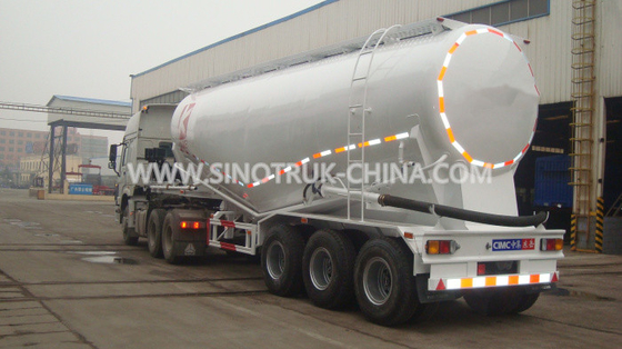 30TONS 3 As Trailer Massal Bubuk Tanker Trailer WEICHAI mesin kompresor udara BOHAI