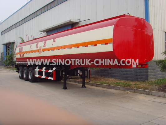 28 Ton Heavy Duty Trailer Semi / Tangki Bahan Bakar Trailer 12.00R20 Segitiga Ban