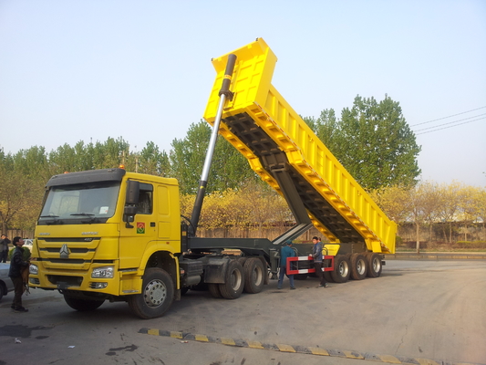Warna Opsional Tugas Berat Dump Trailer 40 Ton Kapasitas Beban Dan Sistem Pengangkat HYVA