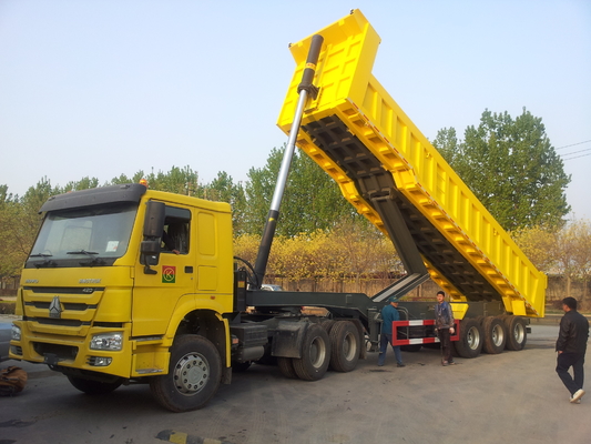 Warna Opsional Tugas Berat Dump Trailer 40 Ton Kapasitas Beban Dan Sistem Pengangkat HYVA