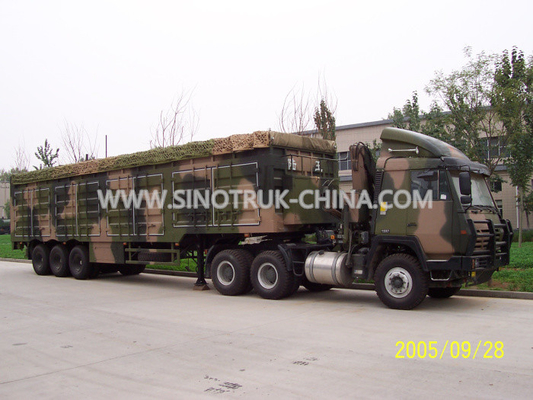 12 Roda Ringan Kamuflase Kotak Trailer Truk, Trailer Kotak Militer
