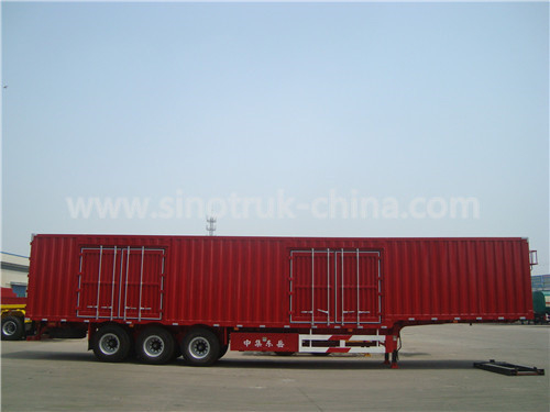 Van Jenis Heavy Duty Semi Trailer 12 Roda Dengan 3 PCS 13T Poros Kapasitas Beban